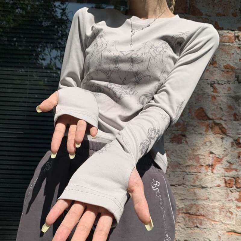 Sketch Print Slim Fit Long Sleeve - Image 3
